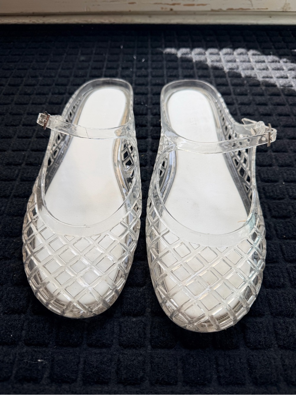 Nine West Clear Jelly Mary Jane Sandals